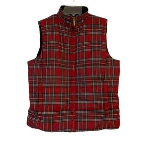 Ralph Lauren “Chaps Size Large Ladies Red & Green Scotch Plaid Tartan Puffy Vest